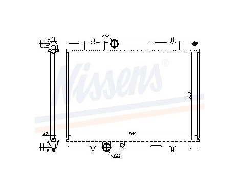 Radiator, engine cooling 63605A Nissens