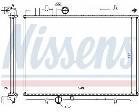 Radiator, engine cooling 63605A Nissens, Image 2