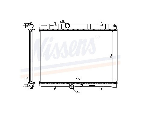 Radiator, engine cooling 63606A Nissens