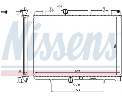 Radiator, engine cooling 63606A Nissens, Image 2