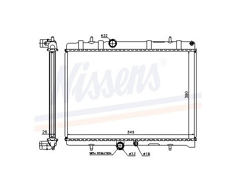 Radiator, engine cooling 63607A Nissens