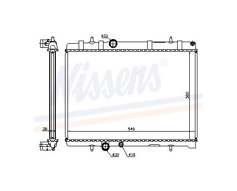 Radiator, engine cooling 63608A Nissens