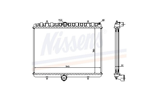 Radiator, engine cooling 63621A Nissens