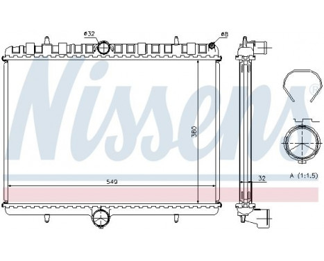 Radiator, engine cooling 63621A Nissens, Image 2