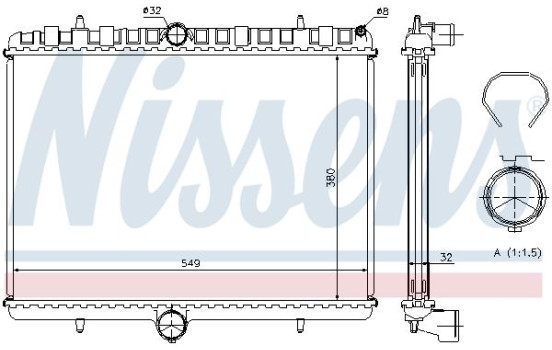 Radiator, engine cooling 63621A Nissens, Image 2