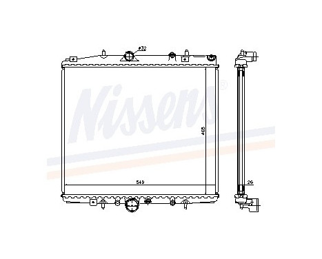 Radiator, engine cooling 63695A Nissens