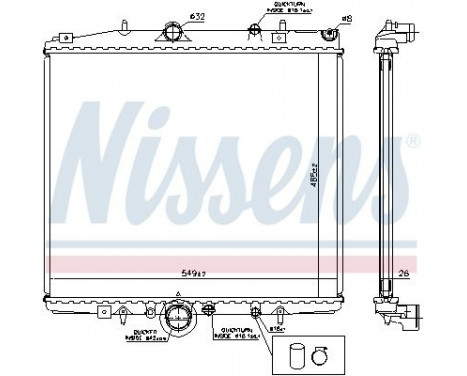 Radiator, engine cooling 63695A Nissens, Image 2