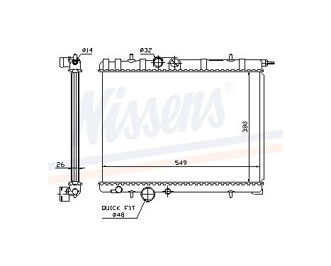 Radiator, engine cooling 63697 Nissens