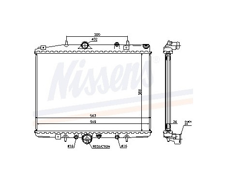 Radiator, engine cooling 63702 Nissens