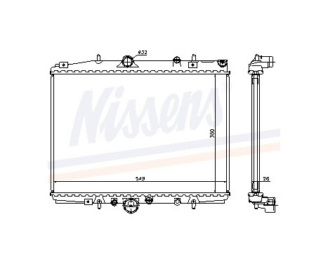 Radiator, engine cooling 63704A Nissens