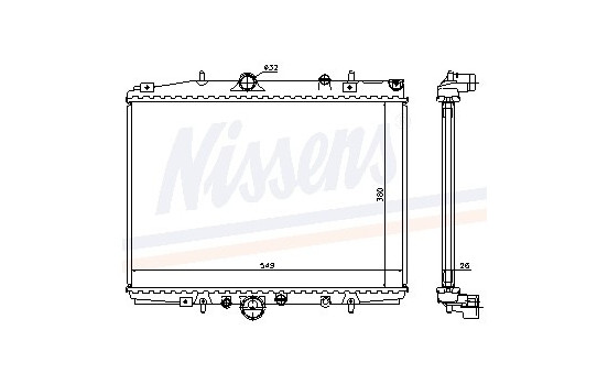 Radiator, engine cooling 63704A Nissens