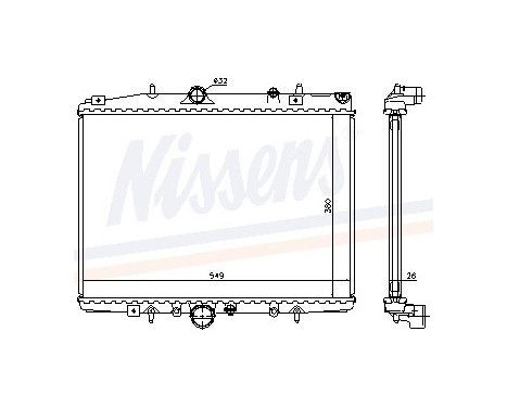 Radiator, engine cooling 63705A Nissens