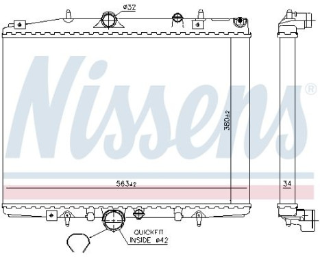 Radiator, engine cooling 63705A Nissens, Image 6
