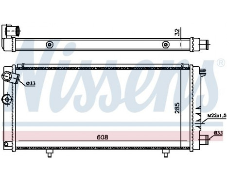 Radiator, engine cooling 63729A Nissens, Image 2