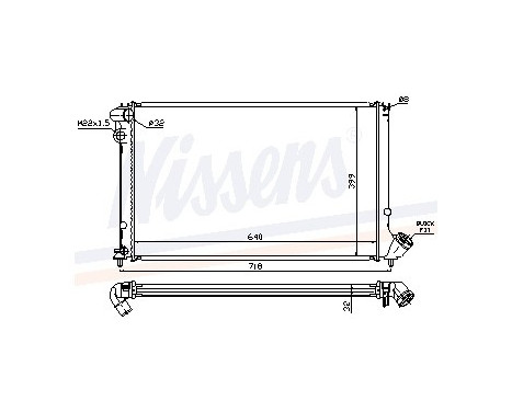 Radiator, engine cooling 63733 Nissens