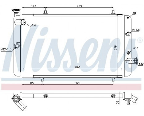 Radiator, engine cooling 63742 Nissens, Image 2