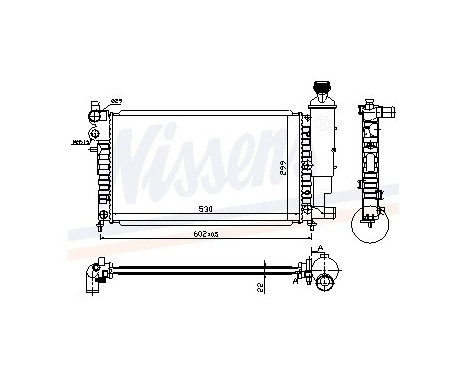 Radiator, engine cooling 63745A Nissens