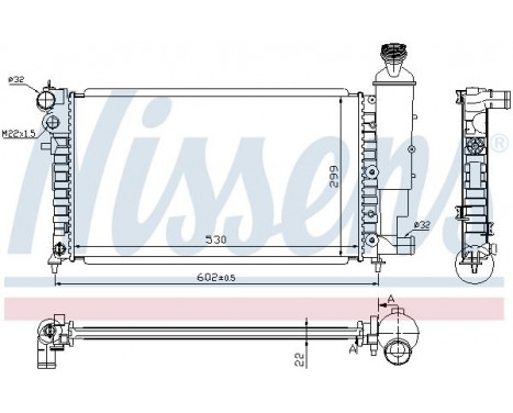 Radiator, engine cooling 63745A Nissens, Image 2