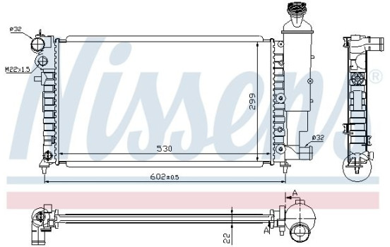 Radiator, engine cooling 63745A Nissens, Image 2