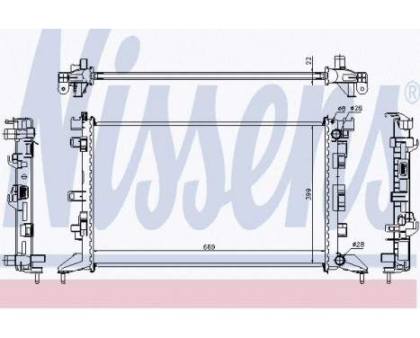 Radiator, engine cooling 637602 Nissens