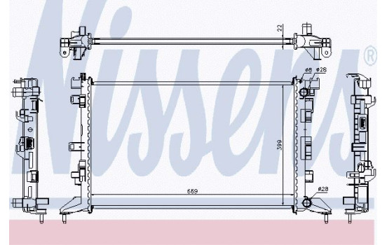 Radiator, engine cooling 637602 Nissens