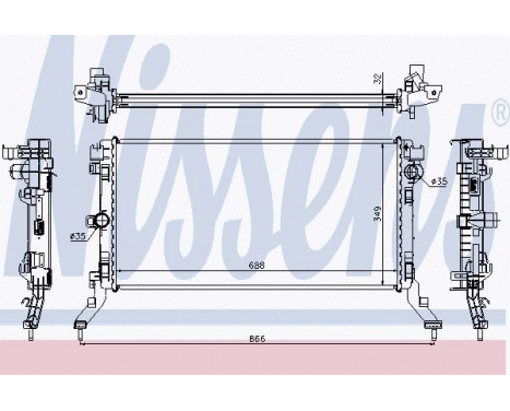 Radiator, engine cooling 637603 Nissens