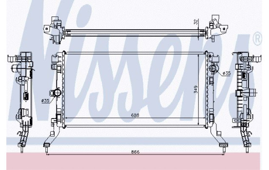 Radiator, engine cooling 637603 Nissens