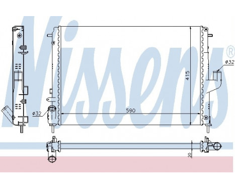 Radiator, engine cooling 637613 Nissens