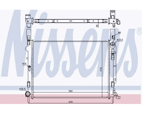 Radiator, engine cooling 637618 Nissens