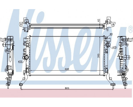 Radiator, engine cooling 637619 Nissens