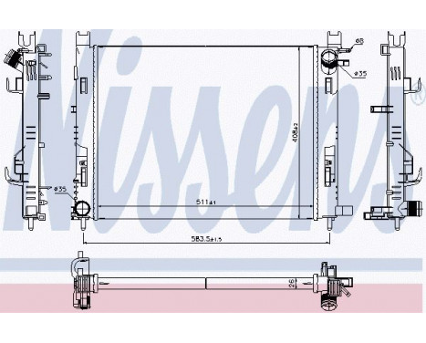 Radiator, engine cooling 637624 Nissens