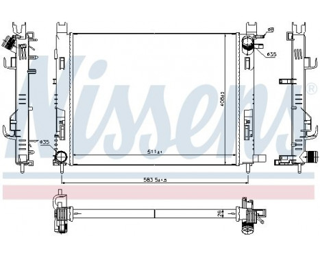 Radiator, engine cooling 637624 Nissens, Image 2