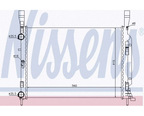 Radiator, engine cooling 637628 Nissens