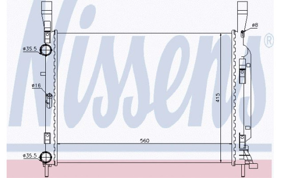Radiator, engine cooling 637628 Nissens