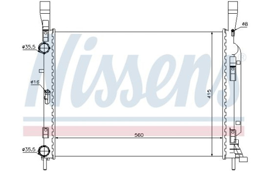 Radiator, engine cooling 637628 Nissens, Image 2