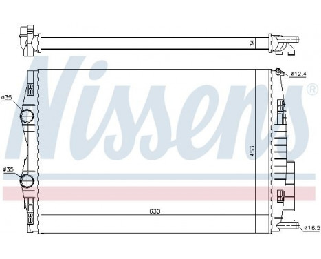 Radiator, engine cooling 637633 Nissens