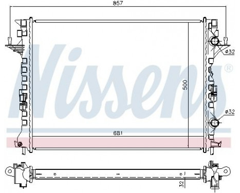 Radiator, engine cooling 637638 Nissens