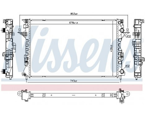 Radiator, engine cooling 637642 Nissens