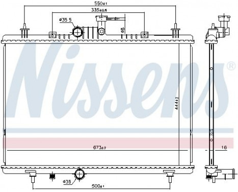 Radiator, engine cooling 637645 Nissens