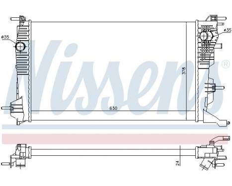 Radiator, engine cooling 637647 Nissens