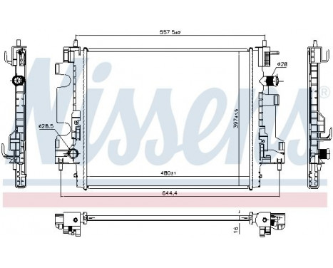 Radiator, engine cooling 637659 Nissens