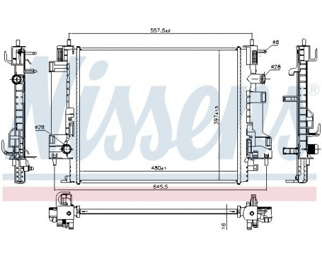 Radiator, engine cooling 637662 Nissens