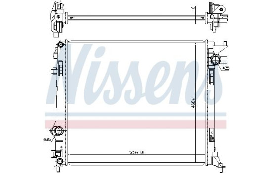 Radiator, engine cooling 637663 Nissens