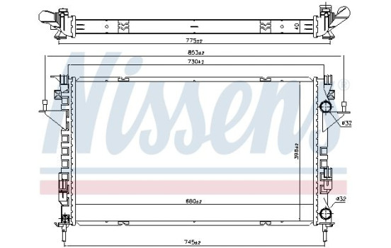 Radiator, engine cooling 637666 Nissens