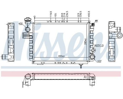 Radiator, engine cooling 63770 Nissens, Image 6