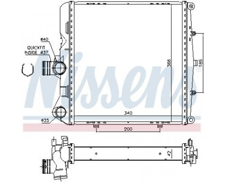 Radiator, engine cooling 637774 Nissens