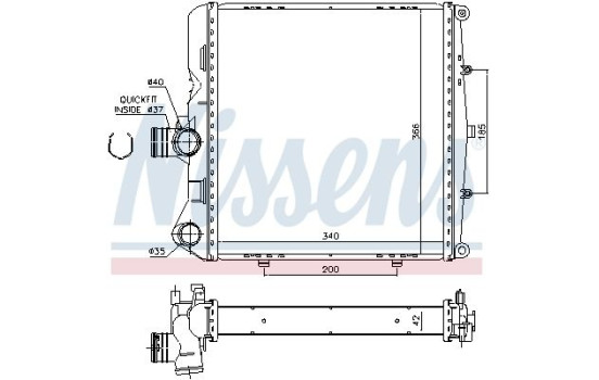 Radiator, engine cooling 637774 Nissens