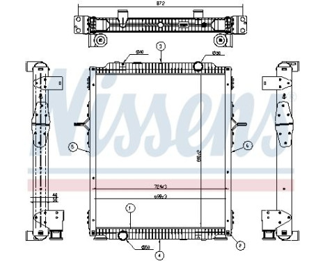 Radiator, engine cooling 637878 Nissens