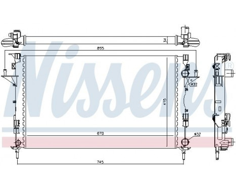 Radiator, engine cooling 63816 Nissens, Image 2