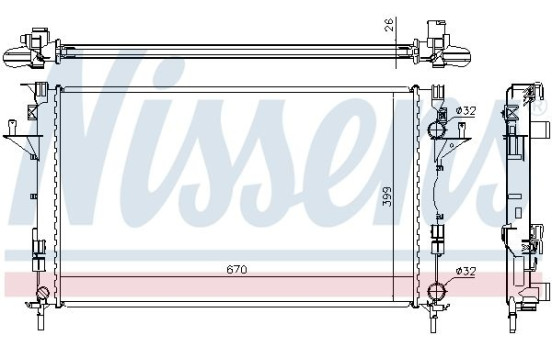 Radiator, engine cooling 63816A Nissens, Image 2
